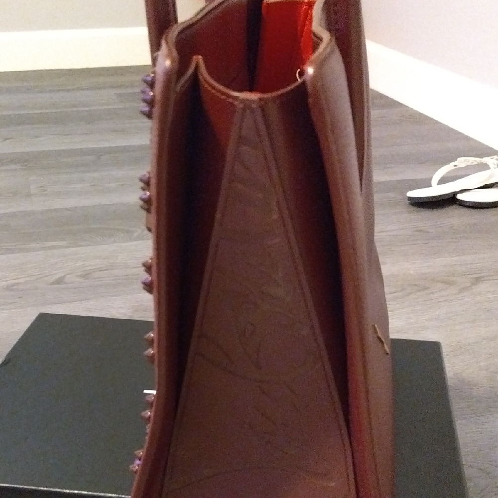 Christian Louboutin Deep Red Spiked Tote